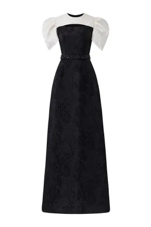 Ambrosia A-line Cut-Out Jacquard Floor Length Dress