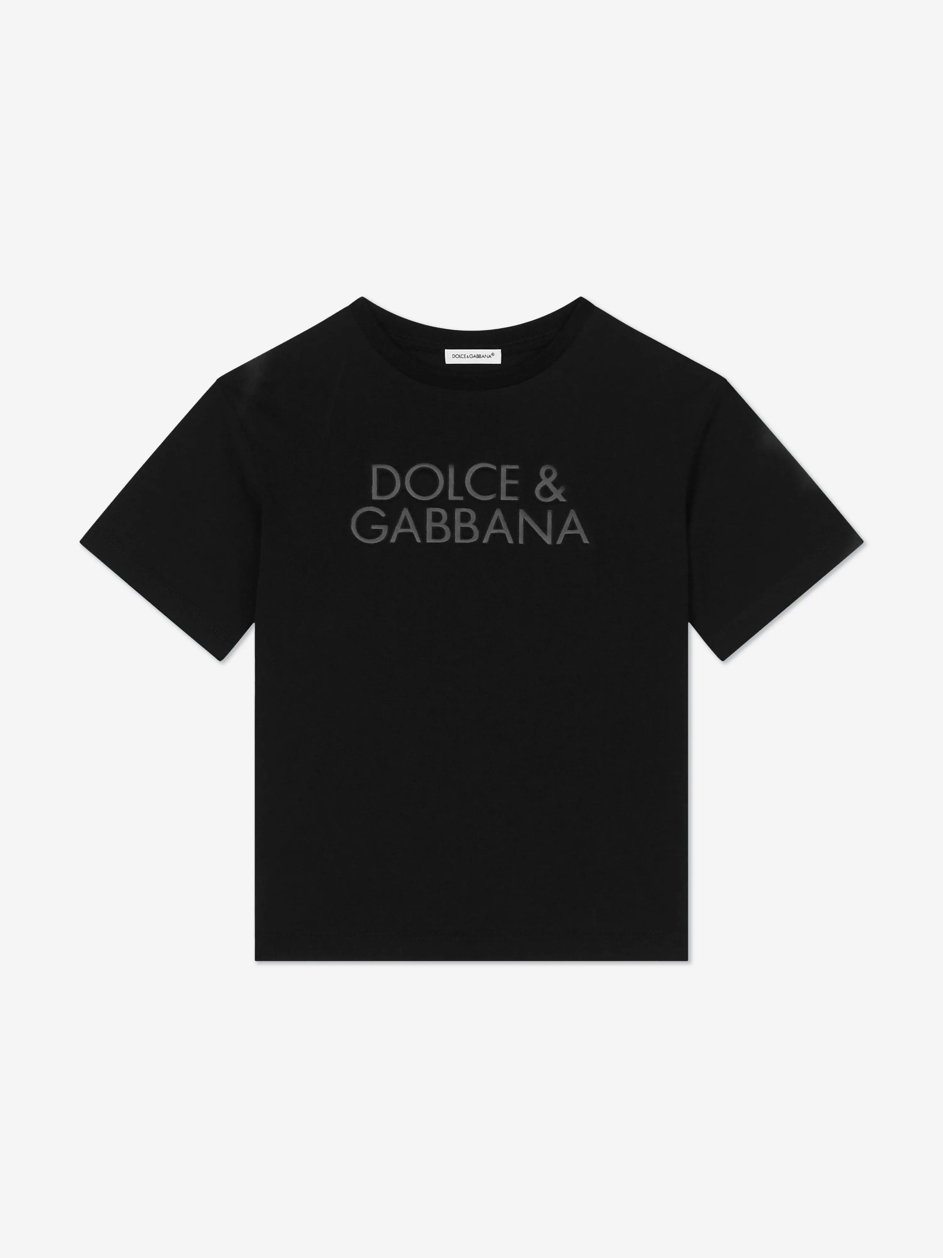 Dolce & Gabbana Boys Embossed Logo T-Shirt in Black