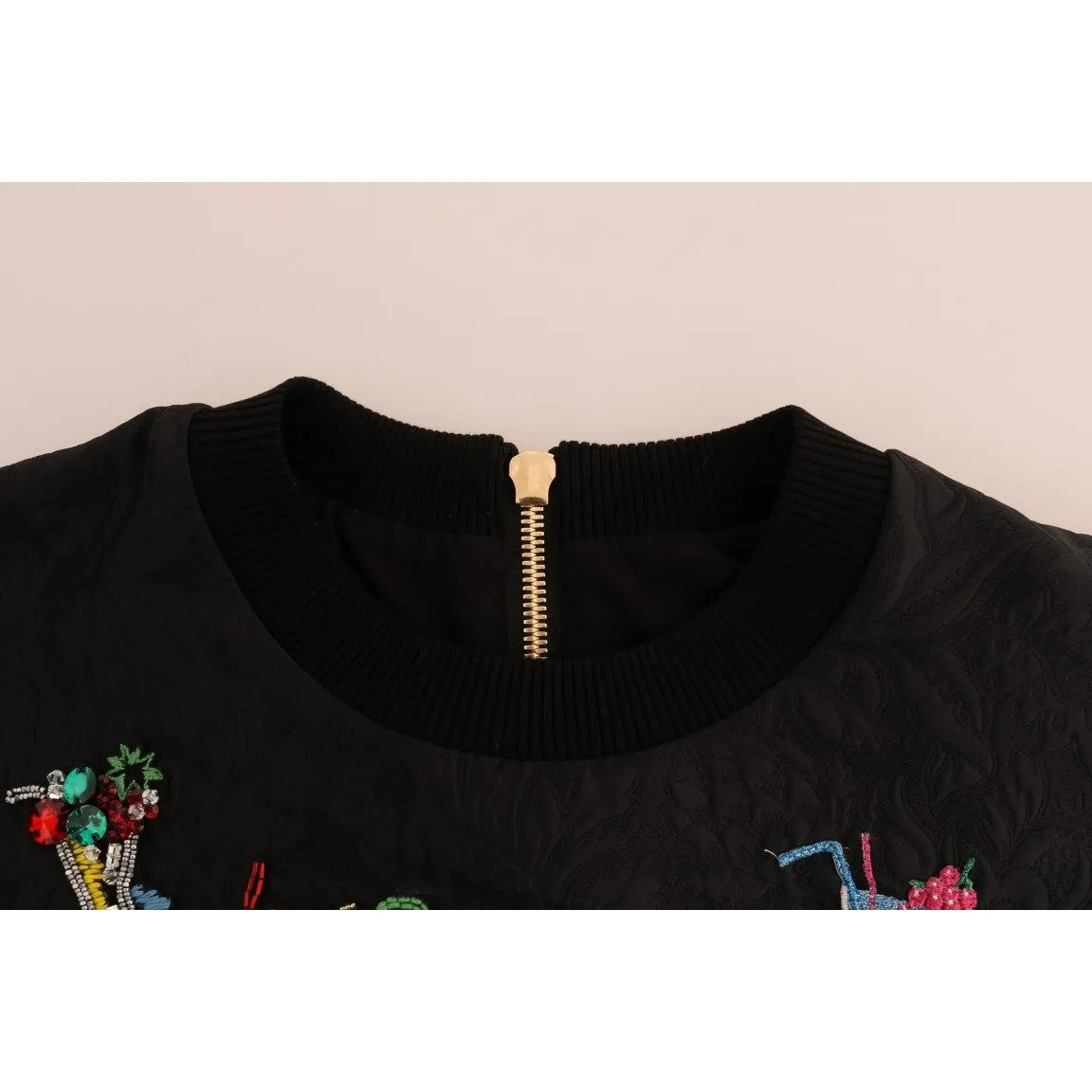 Dolce & Gabbana Enchanted Crystal Embellished Black Sweater