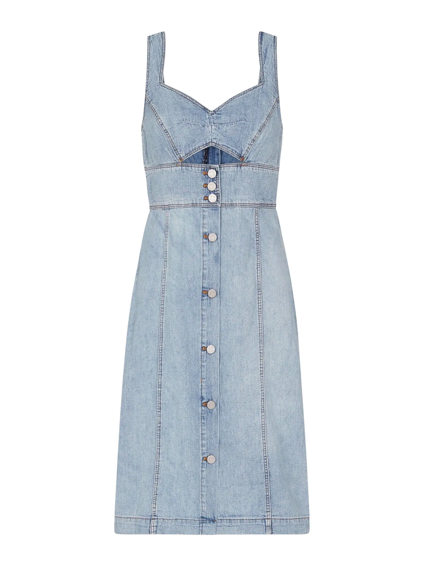 Drapey Denim Cut-Out Dress