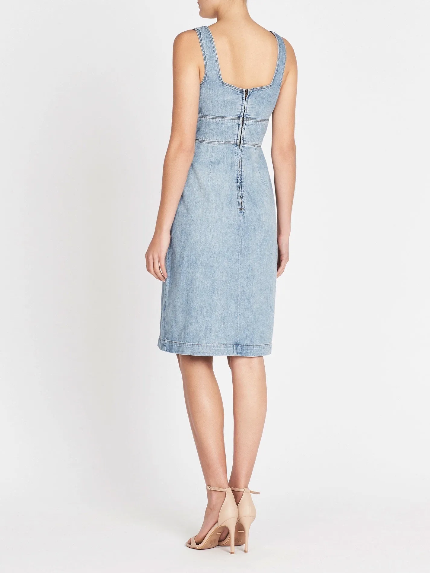 Drapey Denim Cut-Out Dress