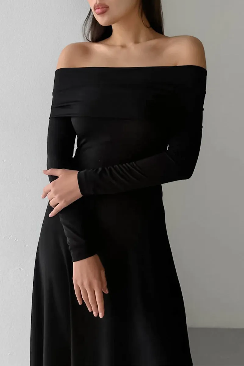 Elegant Ruched Off Shoulder Long Dresses