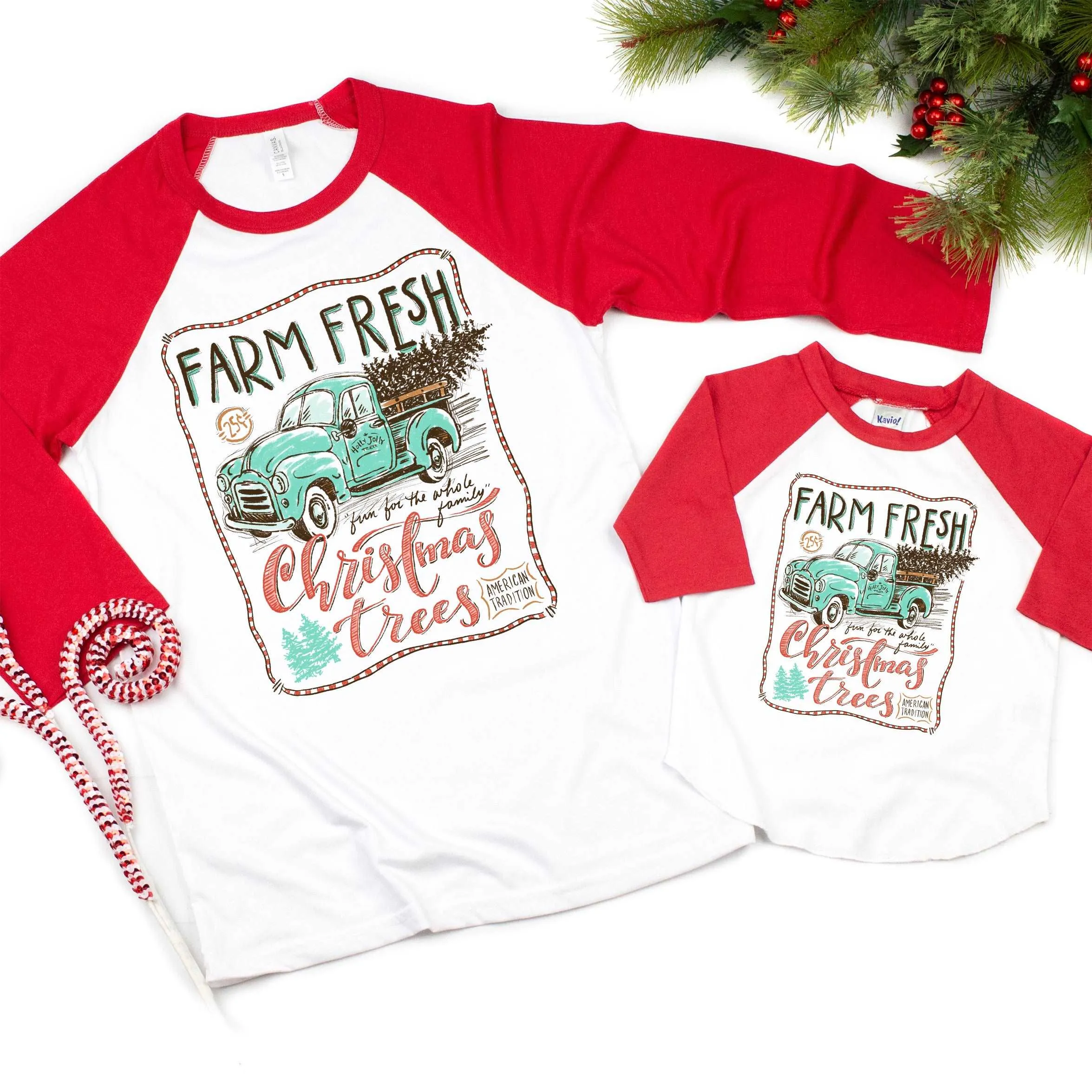 Farm Fresh Christmas Trees - Red Raglan