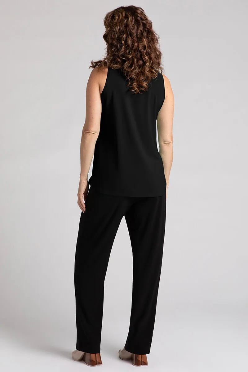 Flutter Sleeveless Top | Black