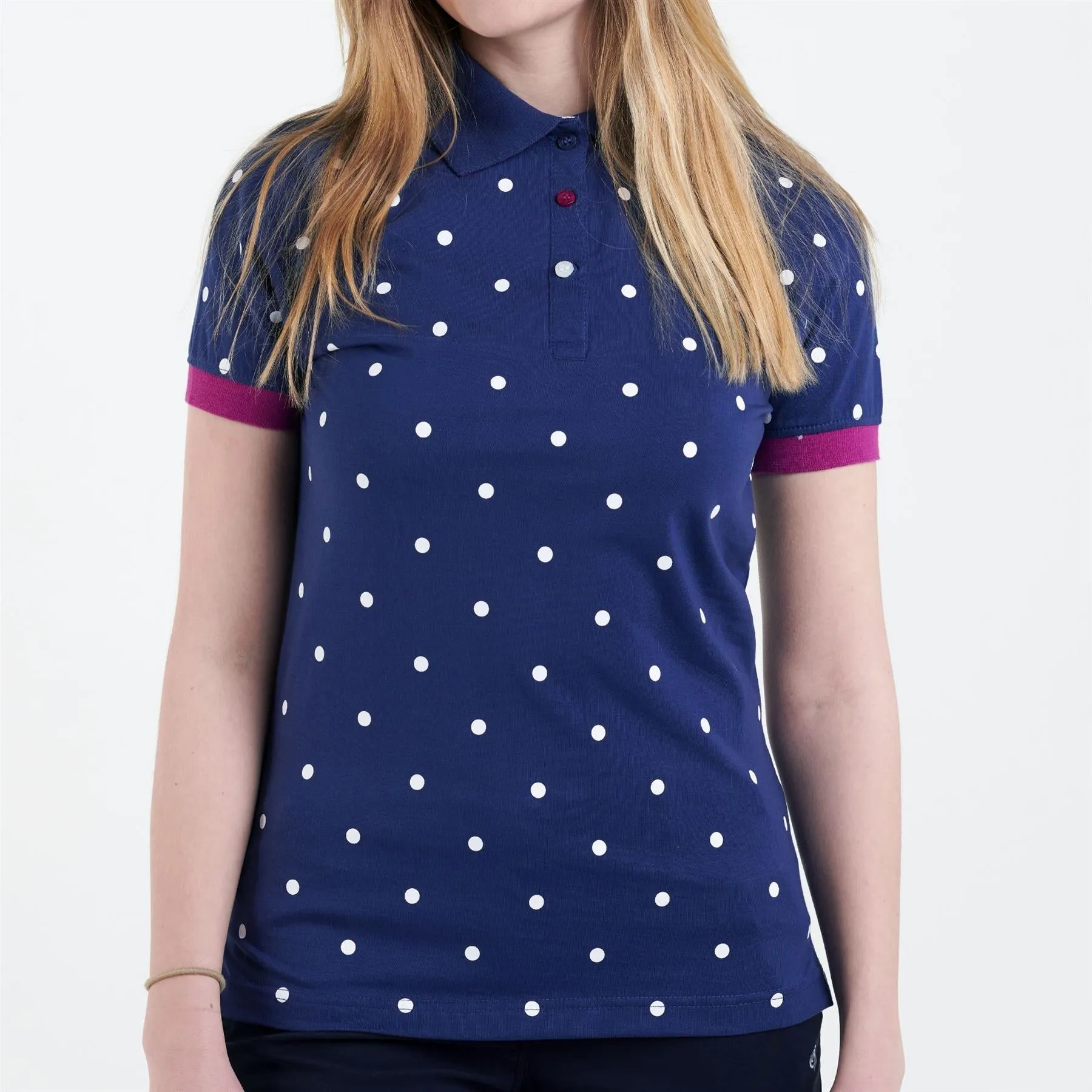 Hazy Blue Womens Short Sleeve Polo Shirt - Lilly