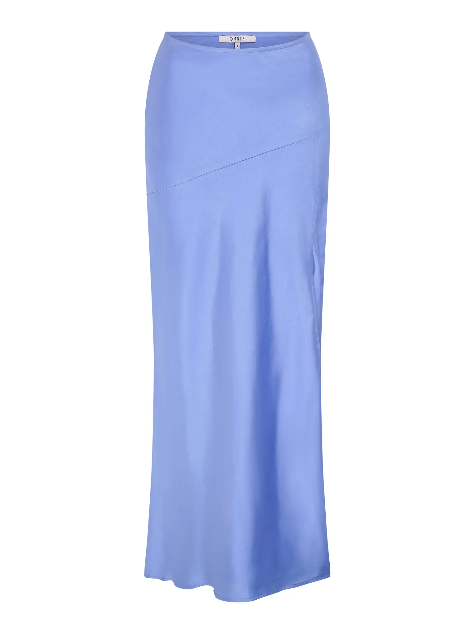 Jackie Asymmetric Midi Skirt in Blue