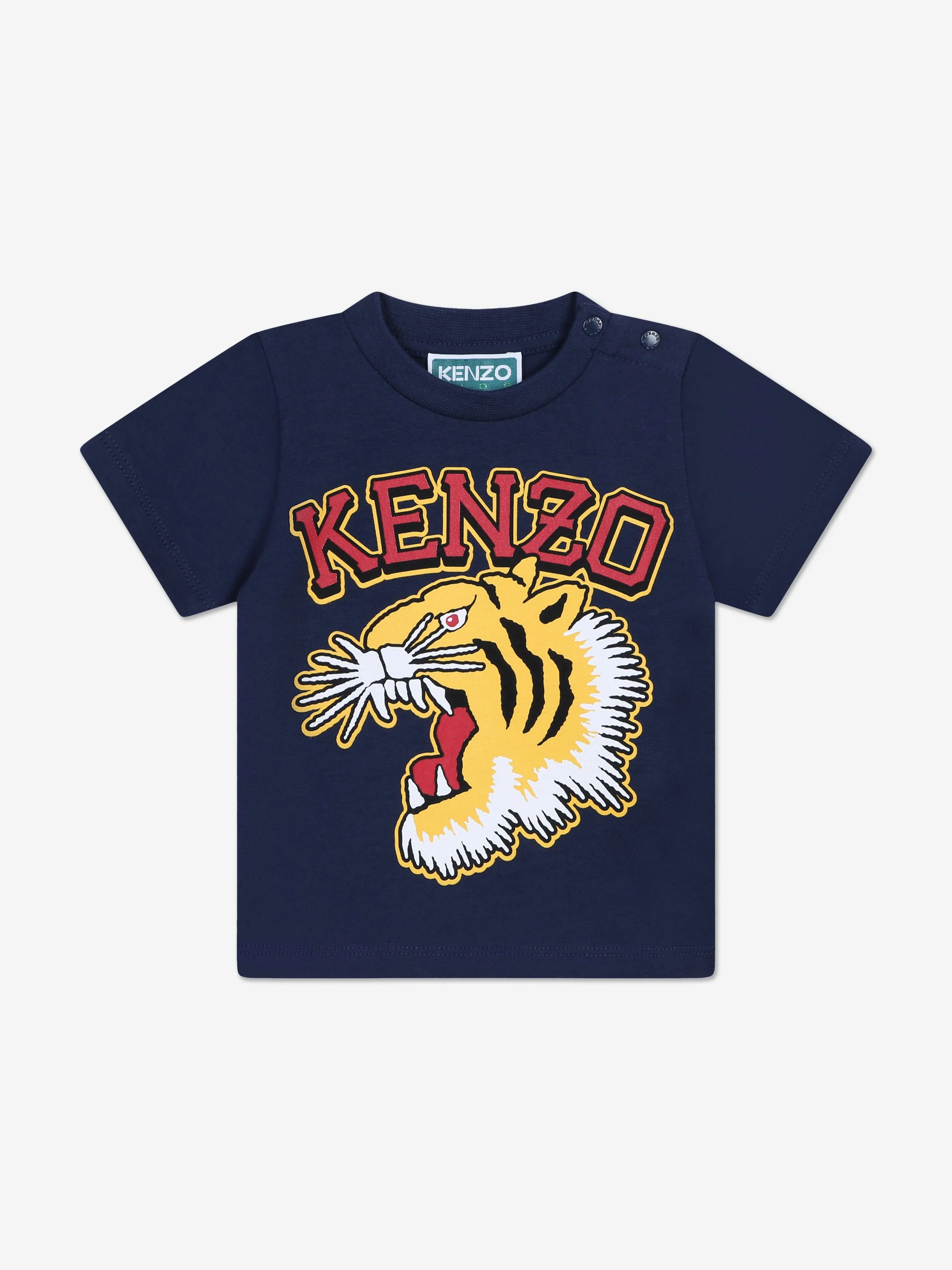 KENZO Baby Boys Tiger Logo T-Shirt in Navy