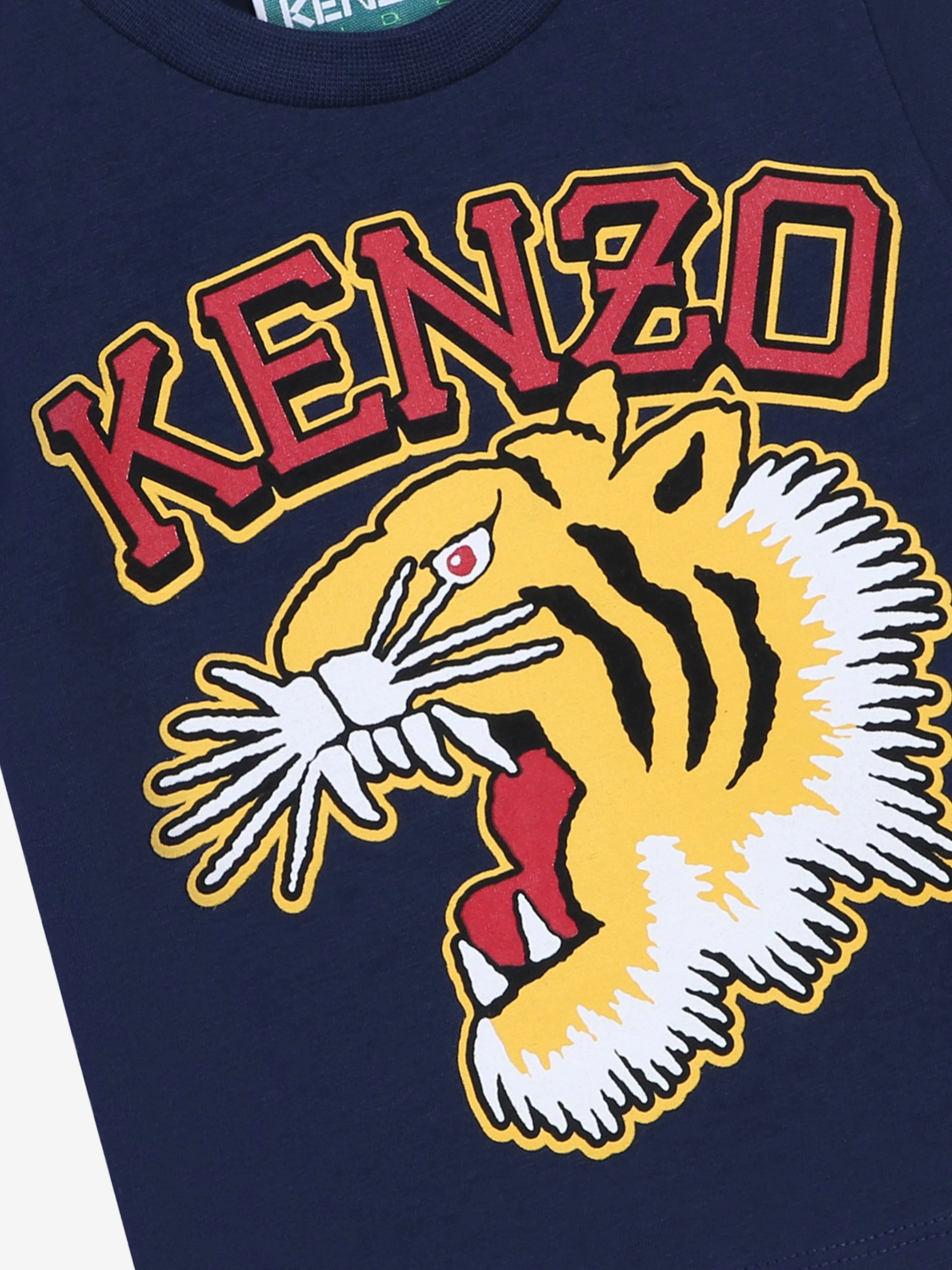 KENZO Baby Boys Tiger Logo T-Shirt in Navy