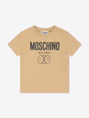 Moschino Boys Milano Logo T-Shirt in Brown