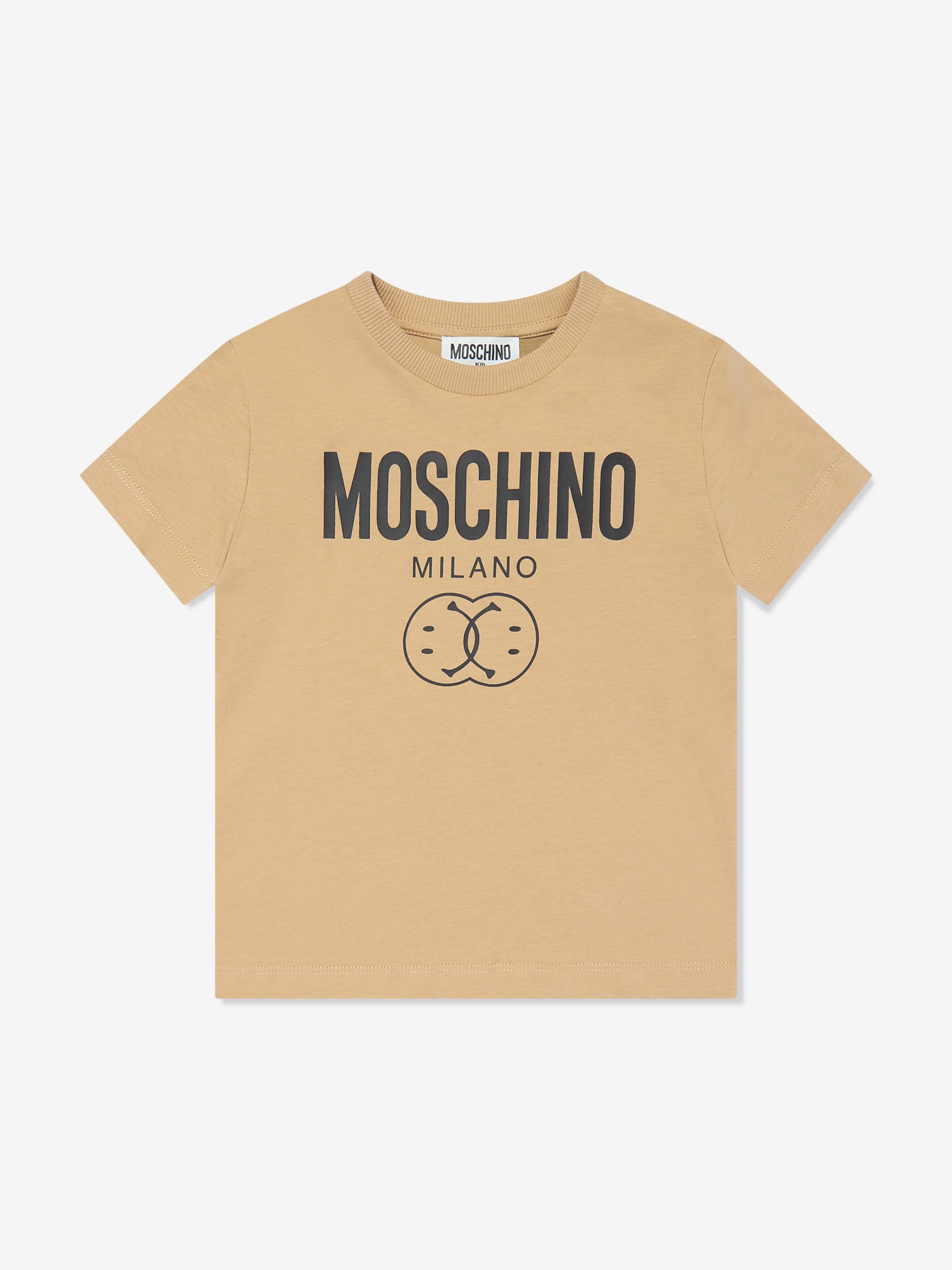 Moschino Boys Milano Logo T-Shirt in Brown