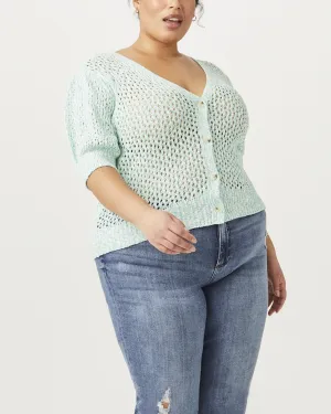 Penelope Short-Sleeve Cardigan | Light Blue