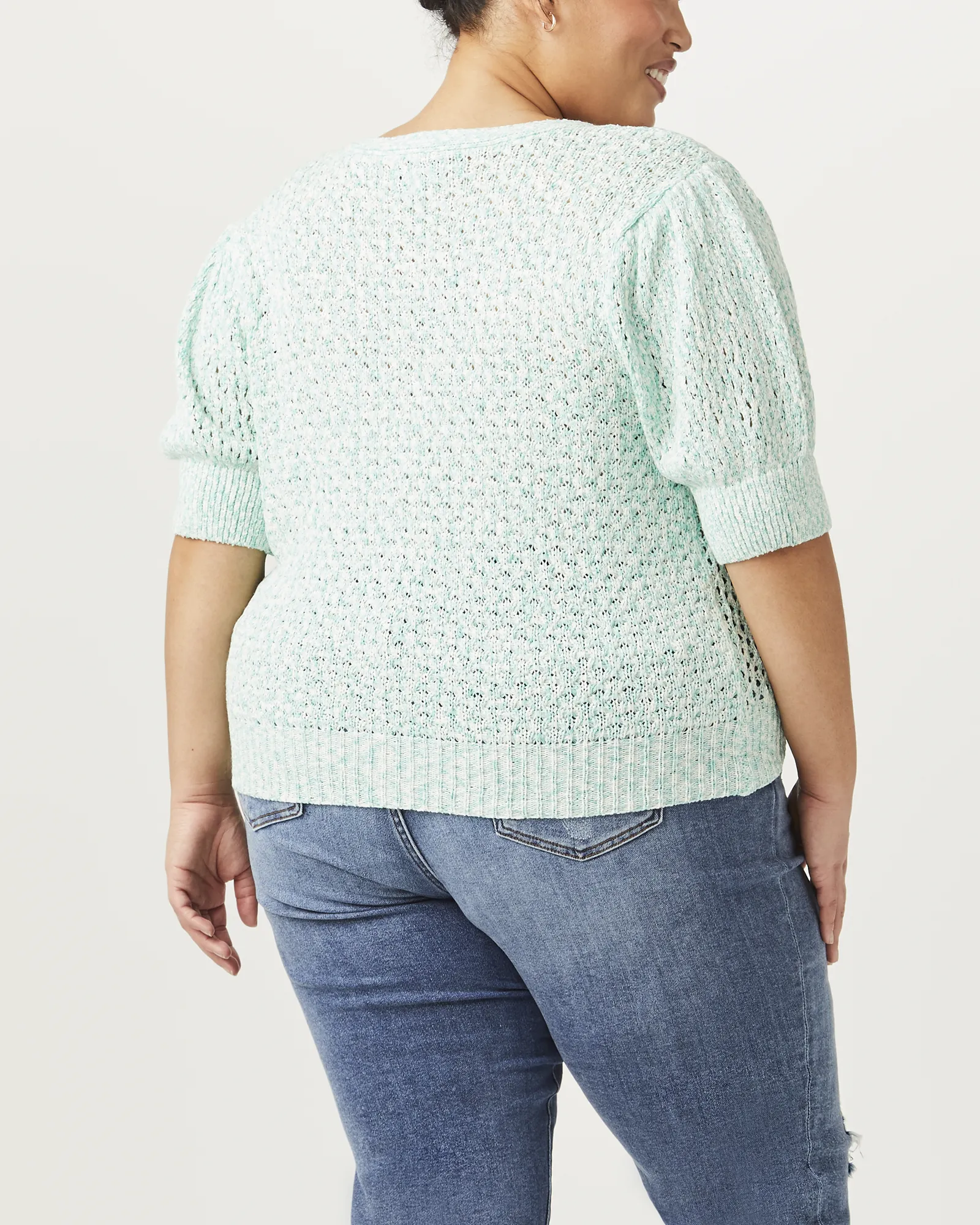 Penelope Short-Sleeve Cardigan | Light Blue