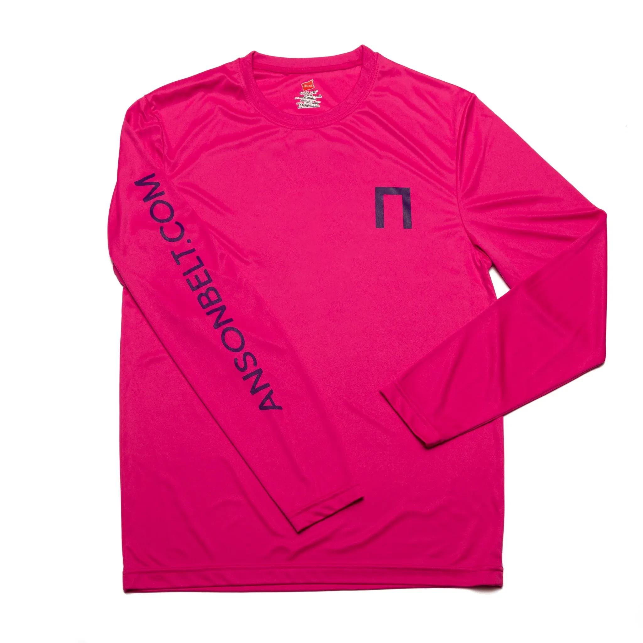 Pink Anson Belt Performance Long Sleeve Tee w/ Hanes Sport™ Men's FreshIQ™ Cool DRI® technology