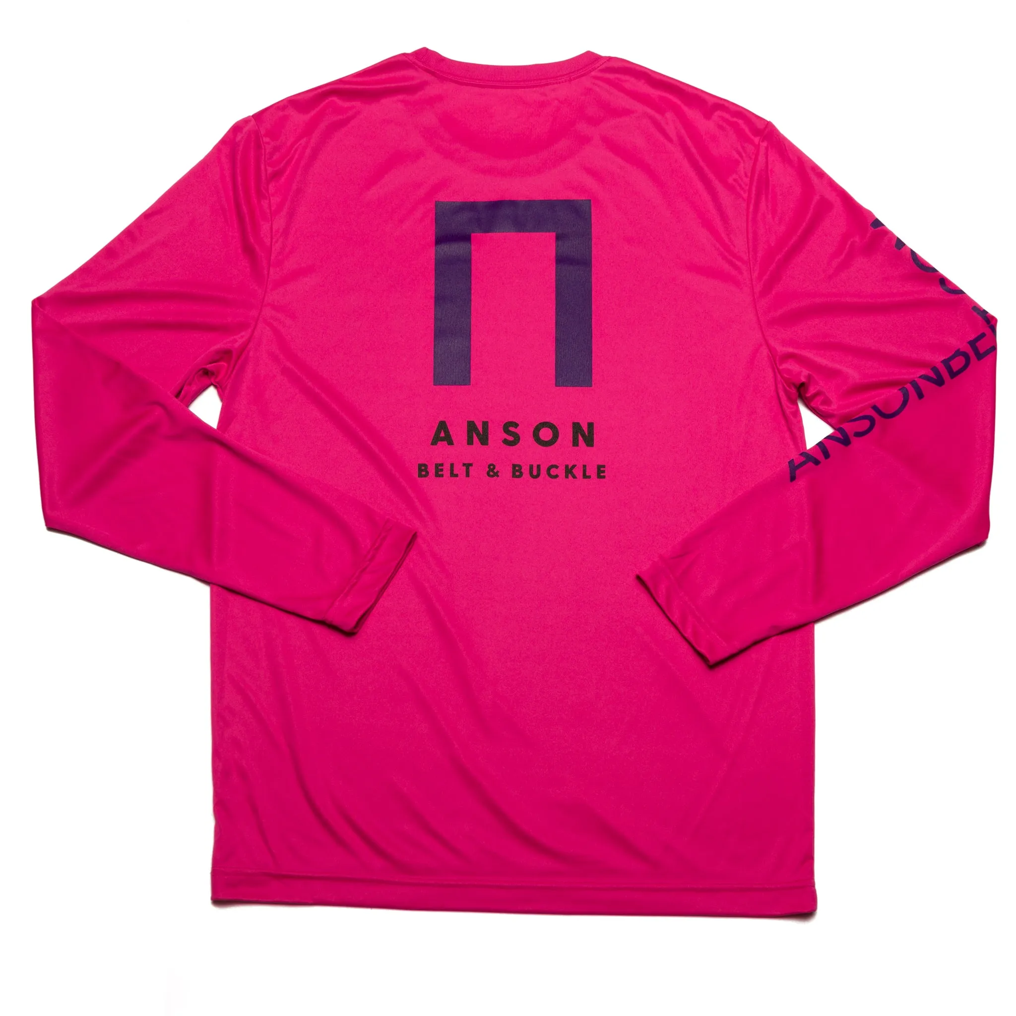 Pink Anson Belt Performance Long Sleeve Tee w/ Hanes Sport™ Men's FreshIQ™ Cool DRI® technology