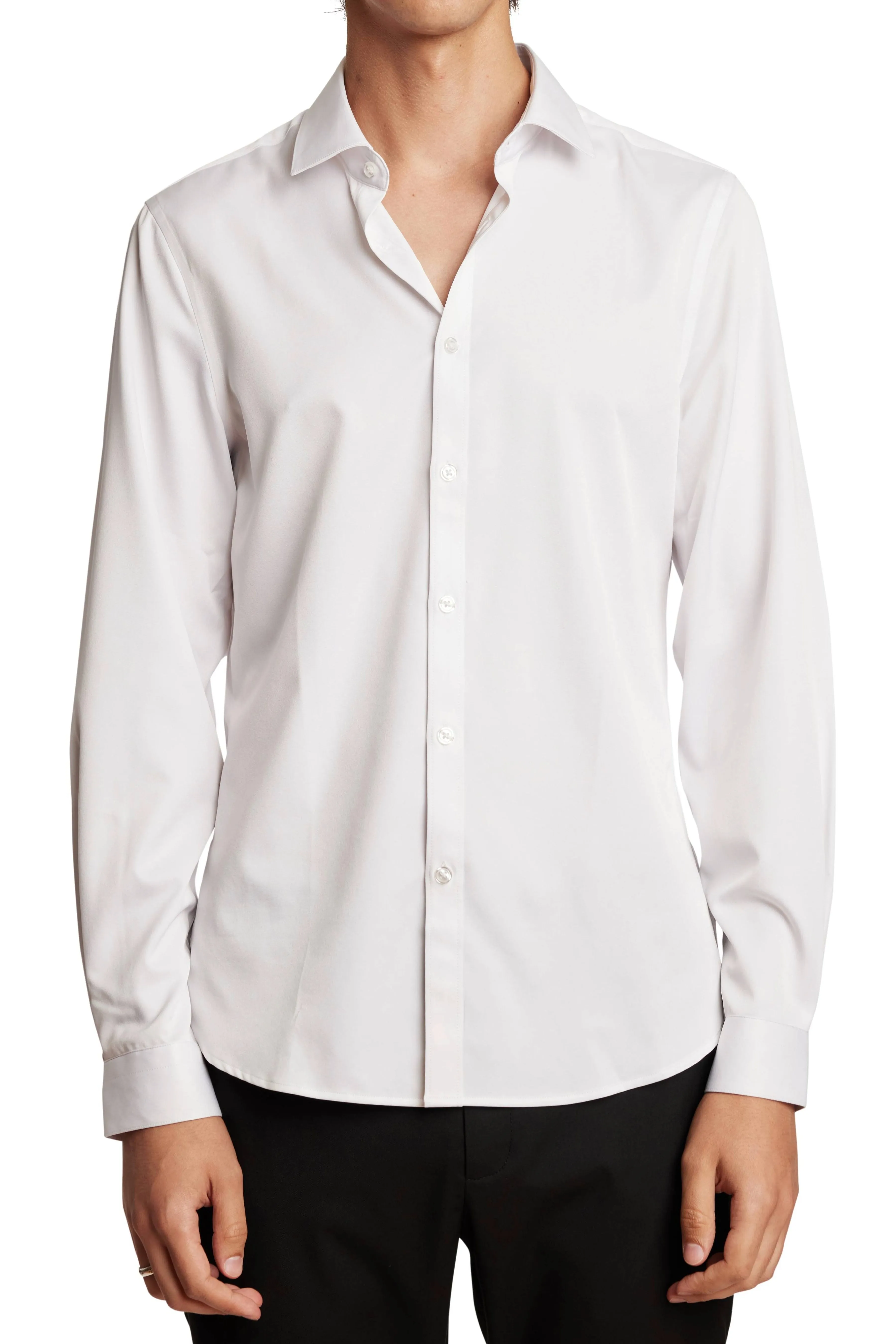 Samuel Spread Collar Shirt - Pearl White