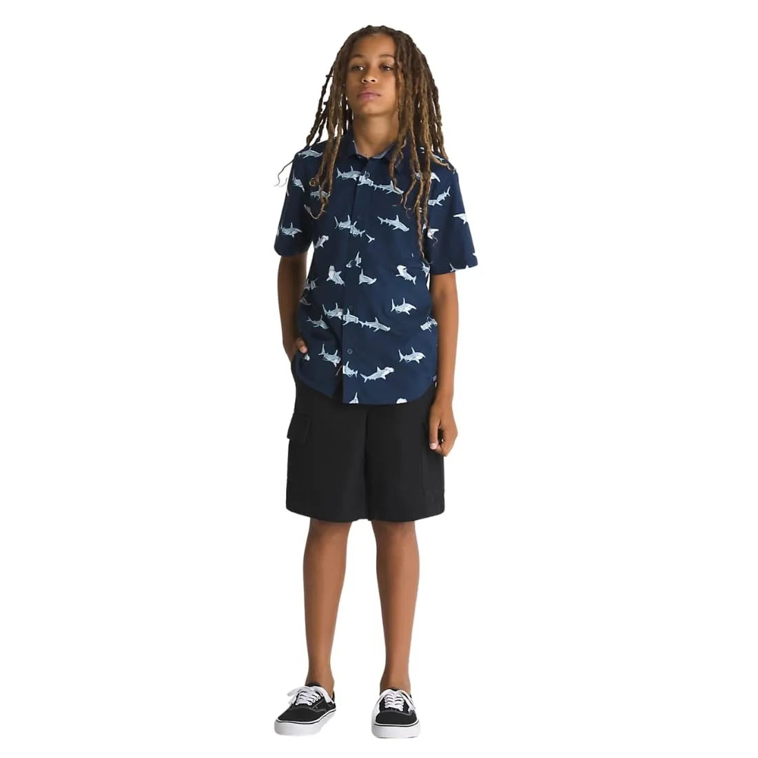 Vans Kids Shark Shortsleeve Shirt - Dress Blues